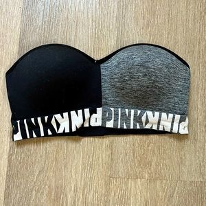 Victoria’s Secret/pink black and grey strapless bra. Size M